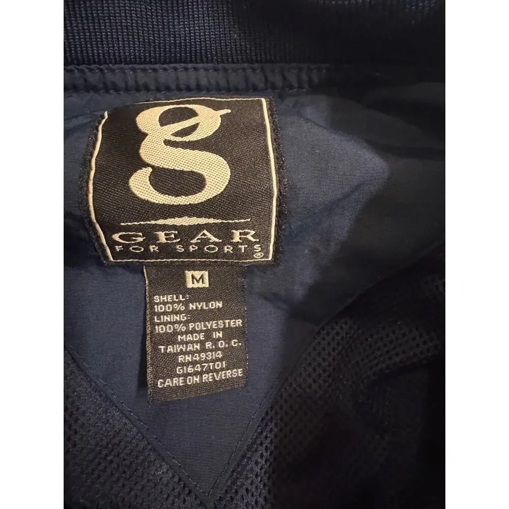 Vtg Gear for Sports Air Force Windbreaker Men's Size M 100% Nylon Pullover Navy